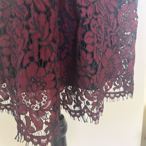 Blue and Red Laced Mini Skirt - Picture 3 of 6